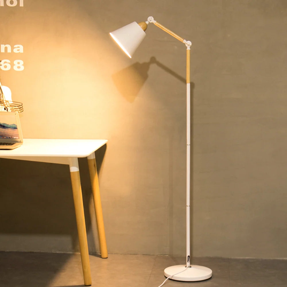 Nordic Vloerlamp – Minimalistisch Design met Verstelbare Lampenkop