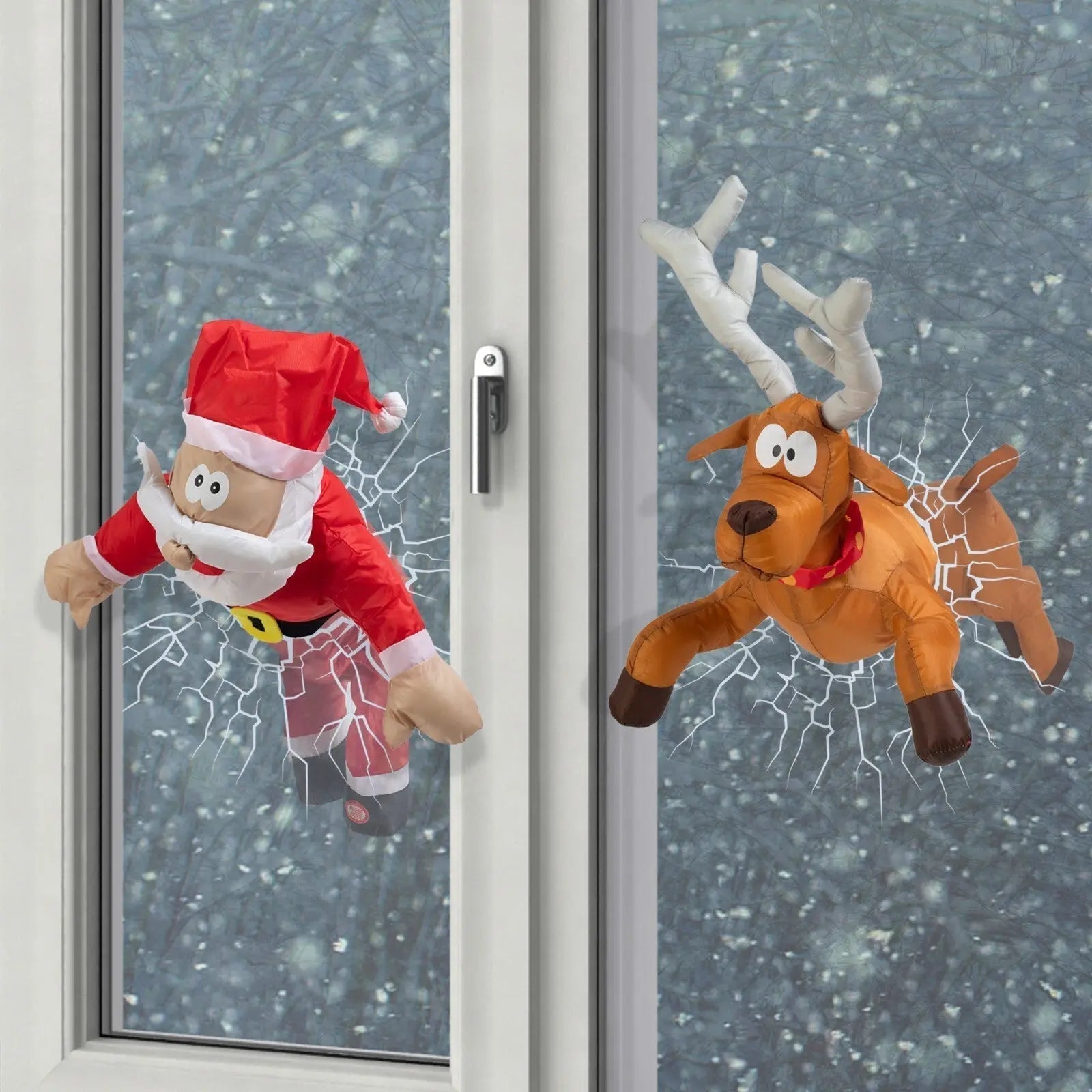 Vrolijke Kerstvensterfiguur ClausKlap – Bewegende, geluid geactiveerde decoratie