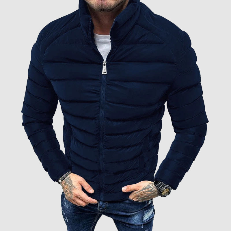 UrbanShield Heren Pufferjack – Slim Fit Winterjack met Hoge Kraag