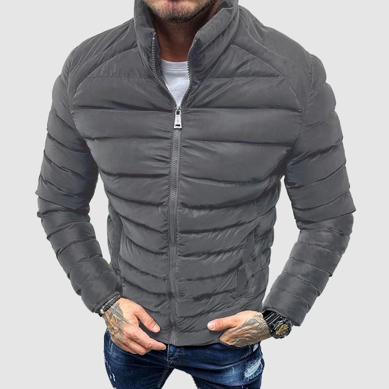 UrbanShield Heren Pufferjack – Slim Fit Winterjack met Hoge Kraag