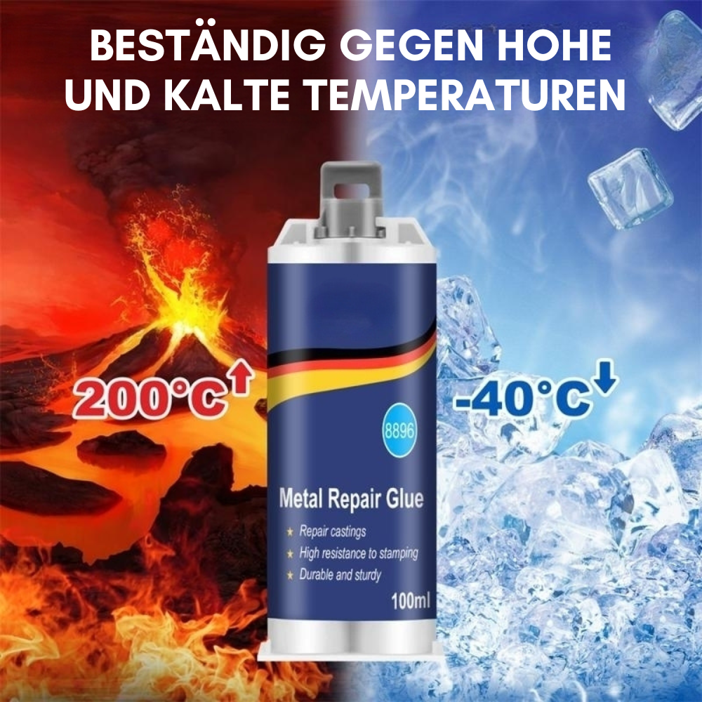 Hochleistungs-Metall-Reparaturkleber | Industriekleber voor Gietijzer, Staal & Aluminium | Hittebestendig & Waterdicht | 100ml Vloeibaar Metaal Reparatieset | Zilver