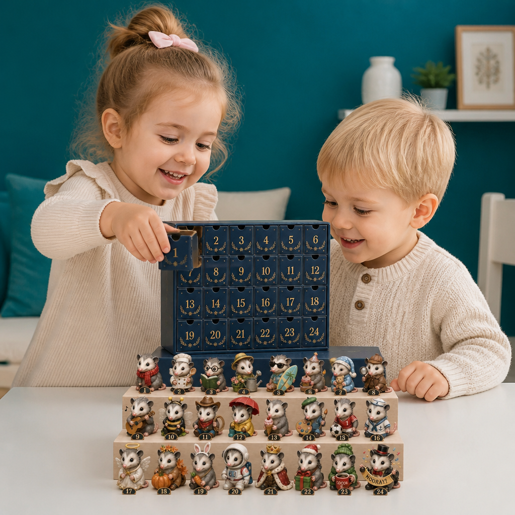Opossum Adventskalender – 24 Dagen Vol Schattige Opossum Figuren