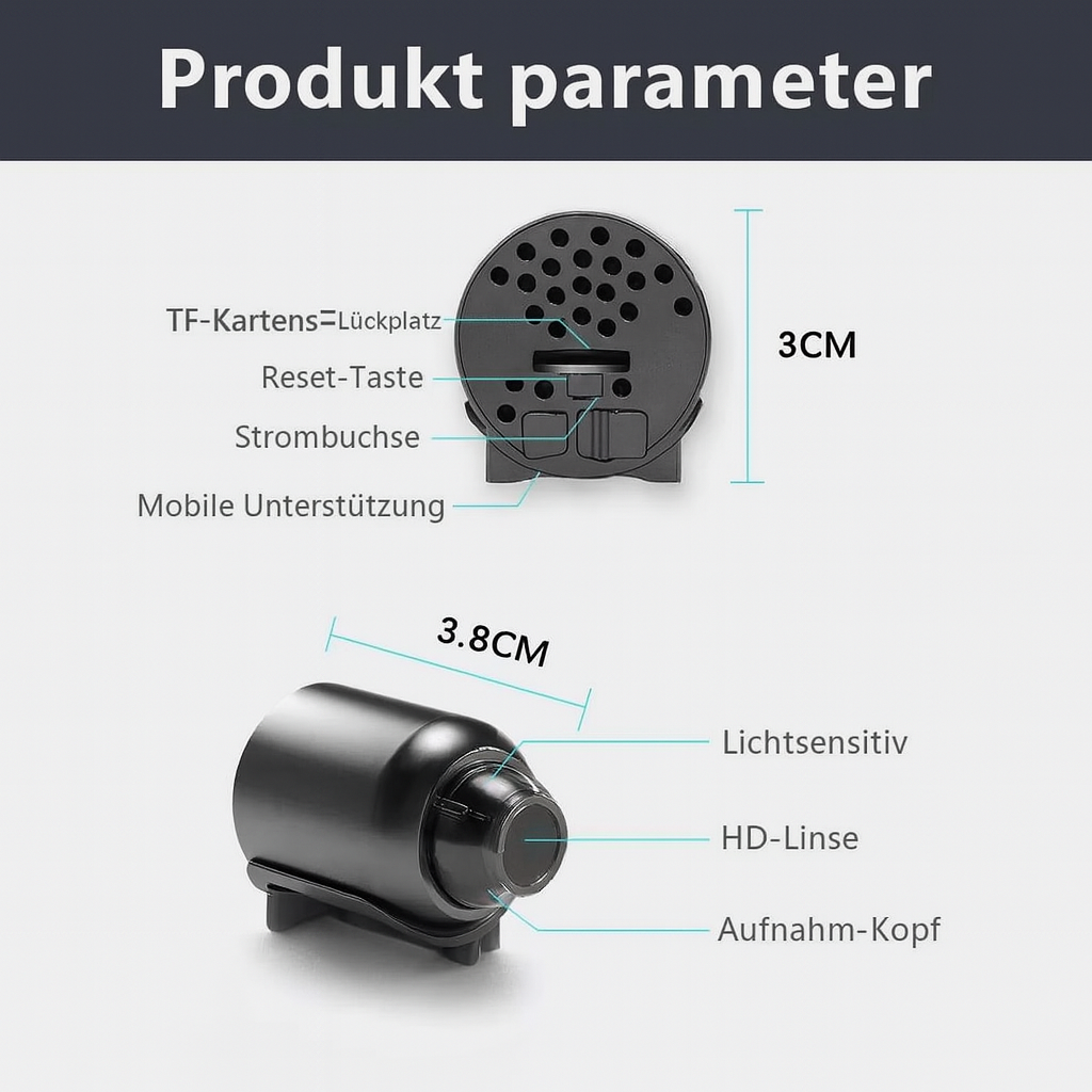 Mini Bewakingscamera WLAN Nachtzicht Bewegingsdetectie