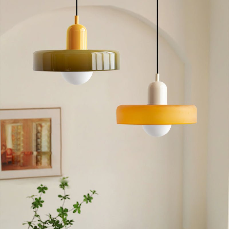 Bauhaus Gekleurde Glazen Hanglamp voor Moderne Interieurs