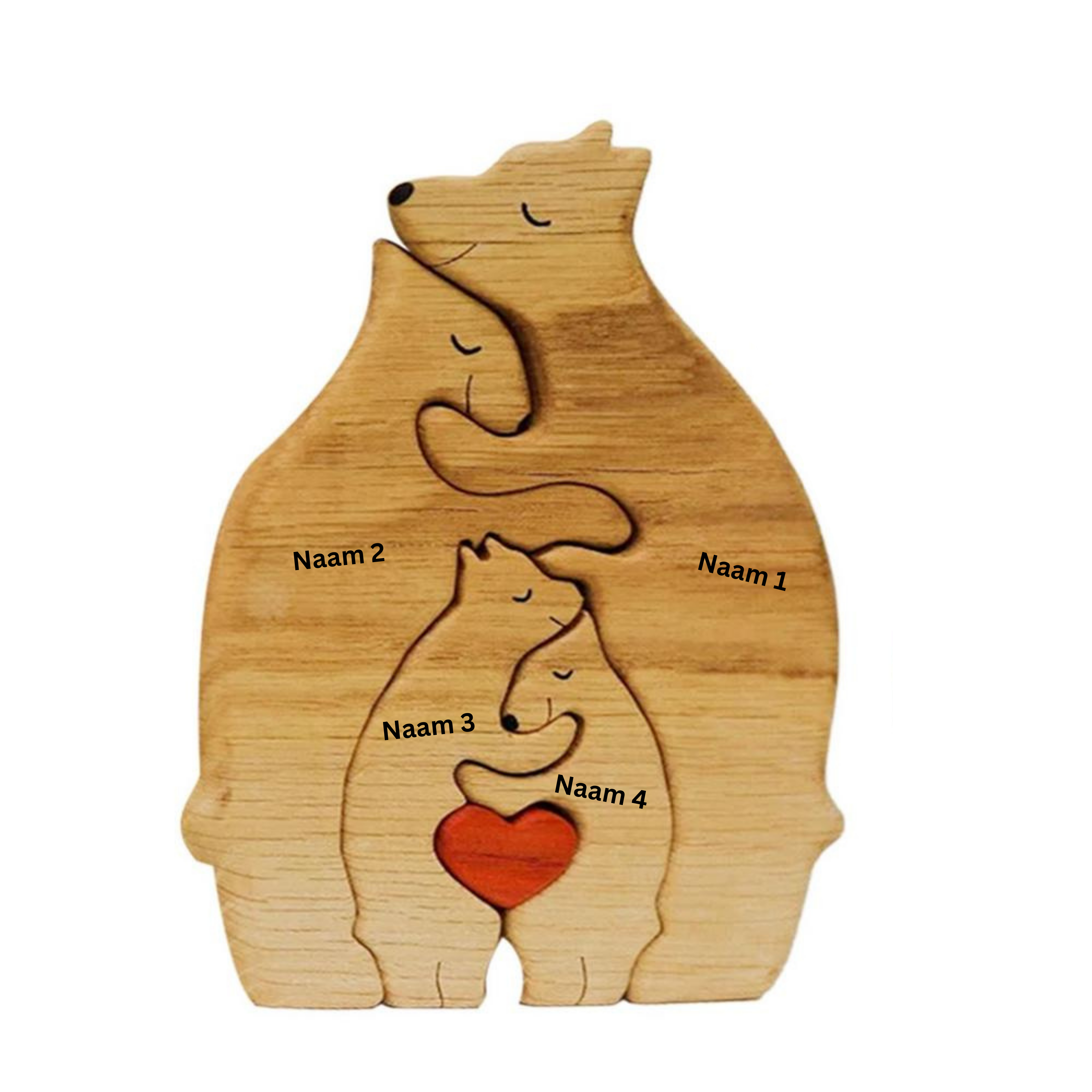 Houten Beerfamilie | Personaliseerbare en unieke decoratie voor een warme, persoonlijke touch