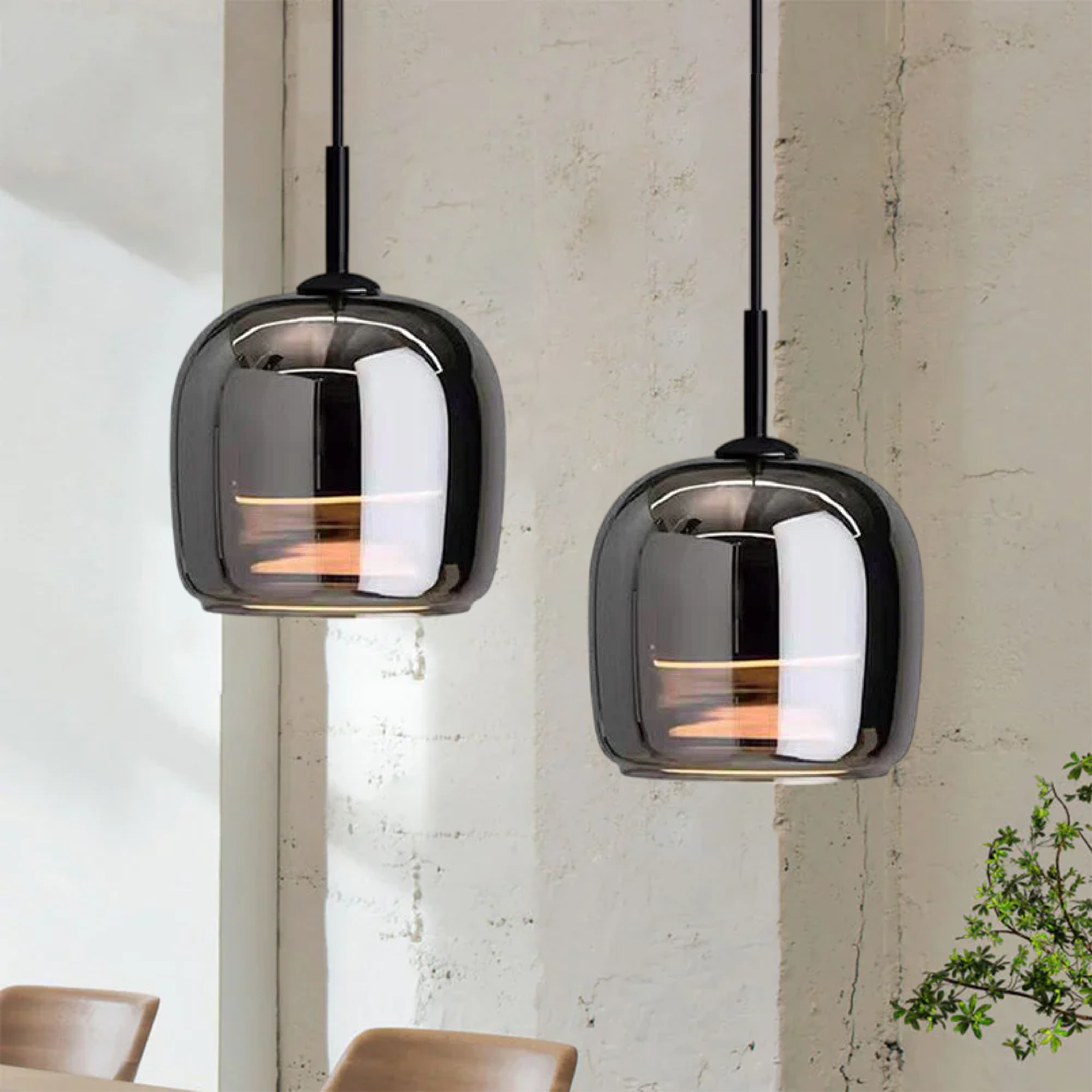 Noordse Zwarte Glazen Hanglamp