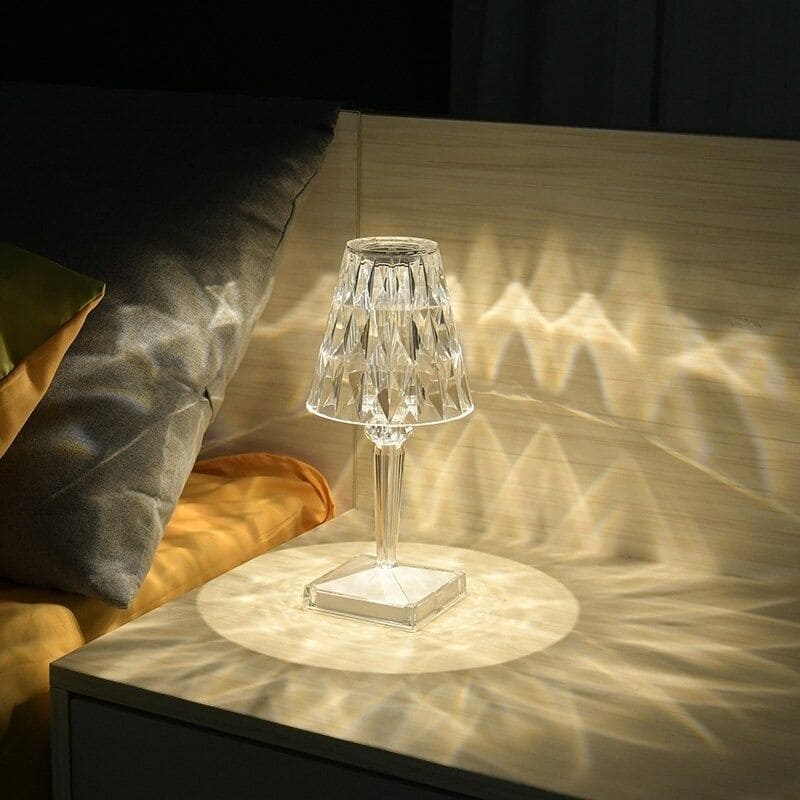 GlimmerLux - Tafel lamp van kristal met 3-niveaus touch dimmer