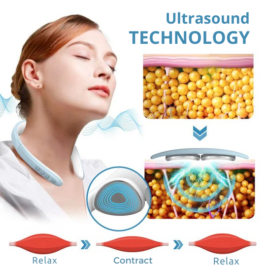 Nackenmassagegerät | Ultraschall Lymphdrainage | Draadloze Massagehulp | Vitalize