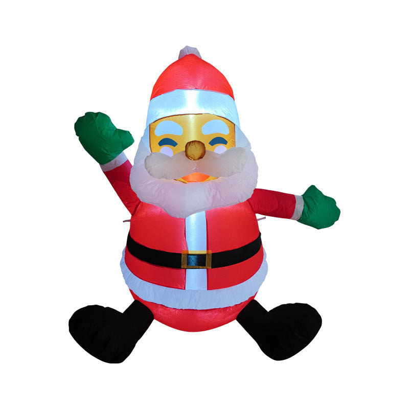 Opblaasbare Kerstman op IJsbeer met LED-verlichting – Kerstdecoratie voor Buiten