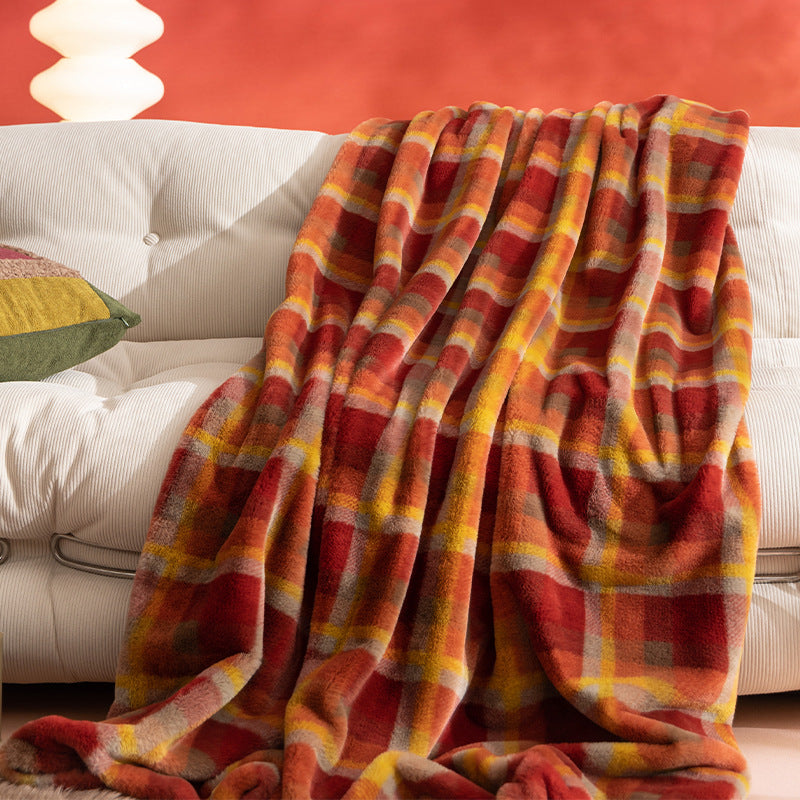 Geruite Thermofleece Deken – Extra Zachte, Lichtgewicht Microvezel Plaid