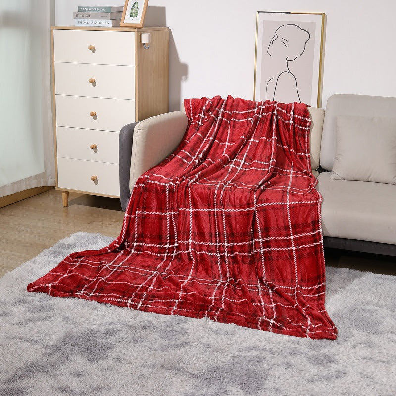 Pluche Fleece Deken met Schotse Ruit – Zachte, Warme Plaid voor Bank en Bed