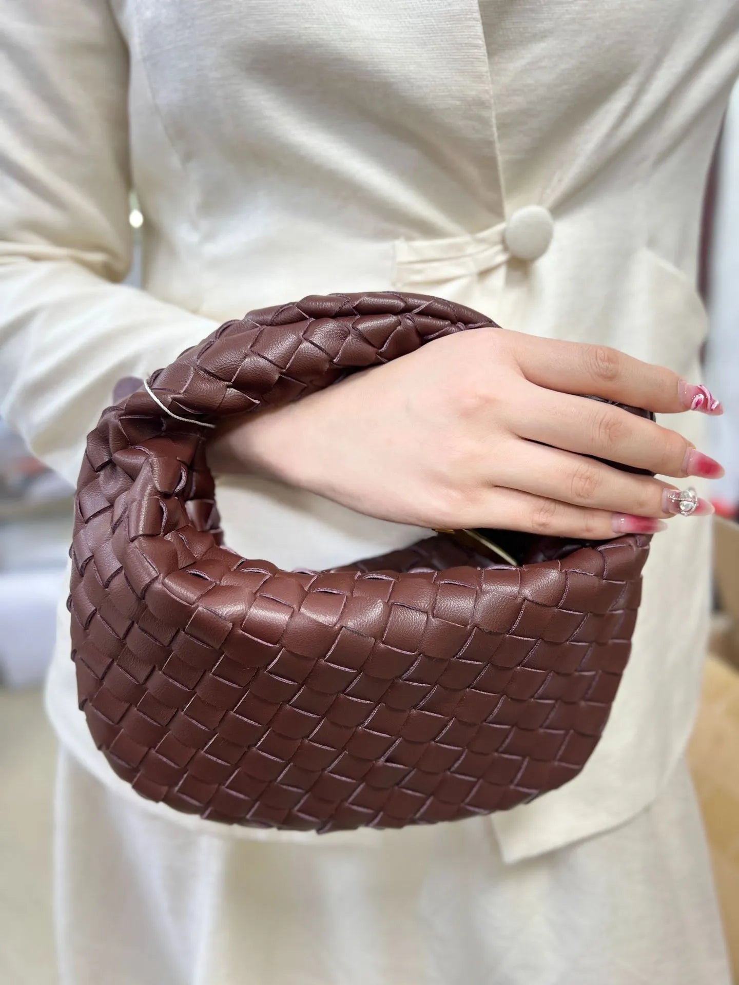 Dames Handtas Vlechtontwerp Één Maat Polyurethaan