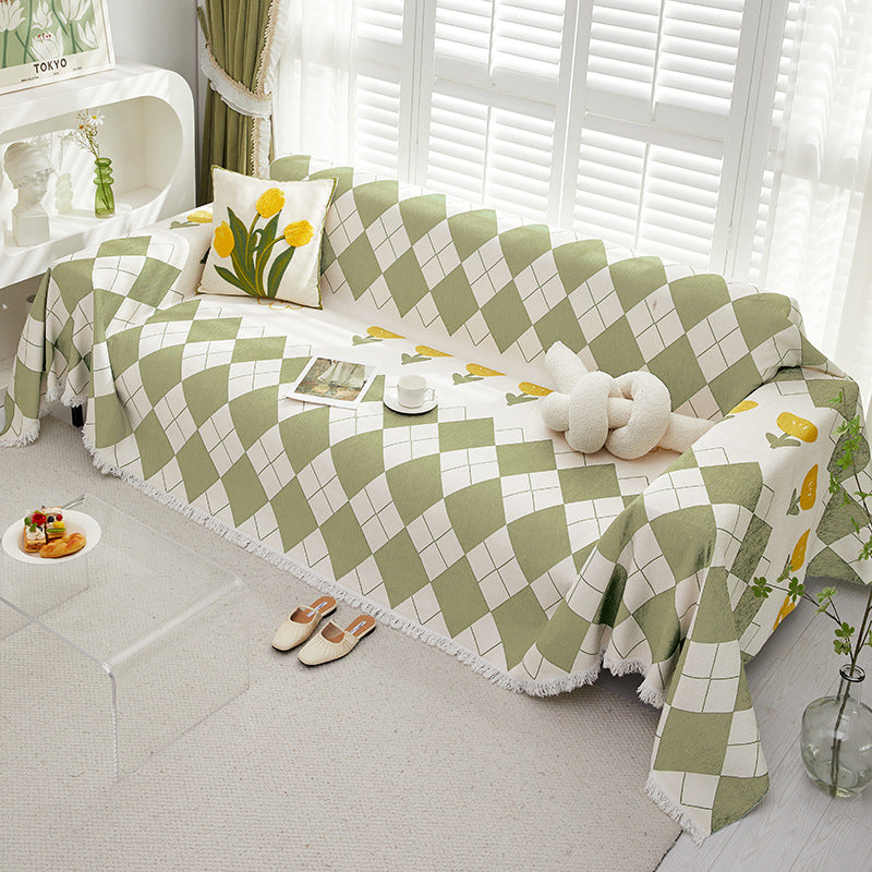 Geruite Bankdeken – Zachte Decoratieve Plaid voor Bank en Bed
