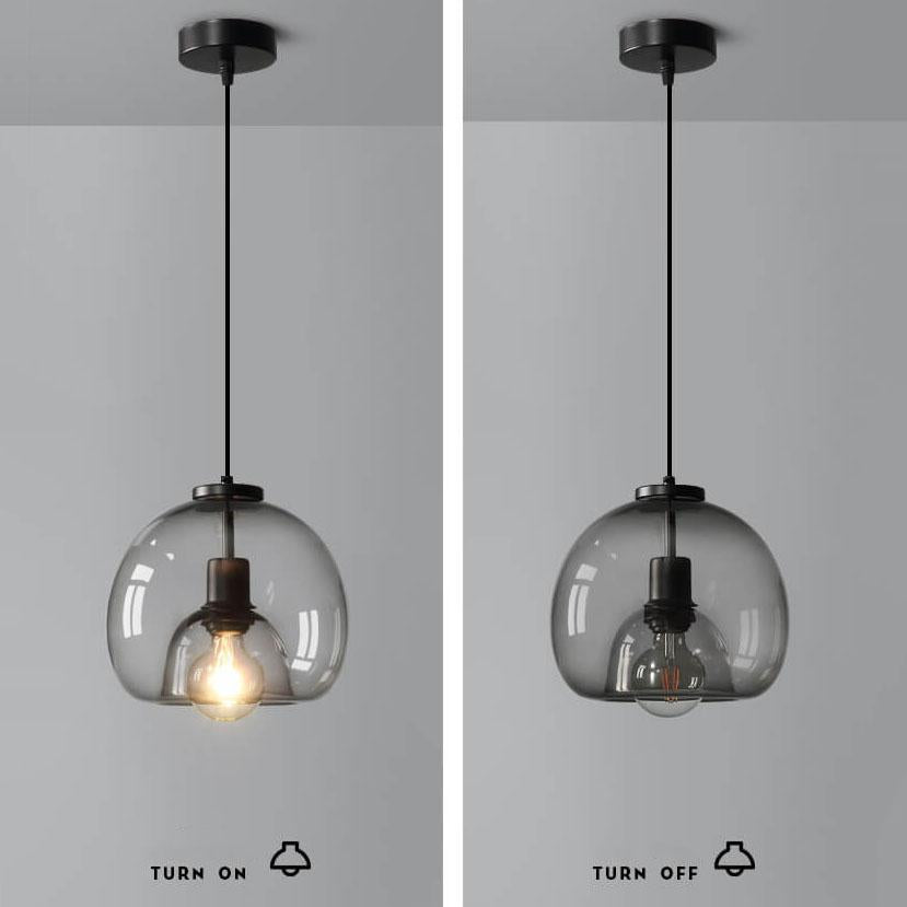 Minimalistische Rookglas Dome Hanglamp 1-Licht