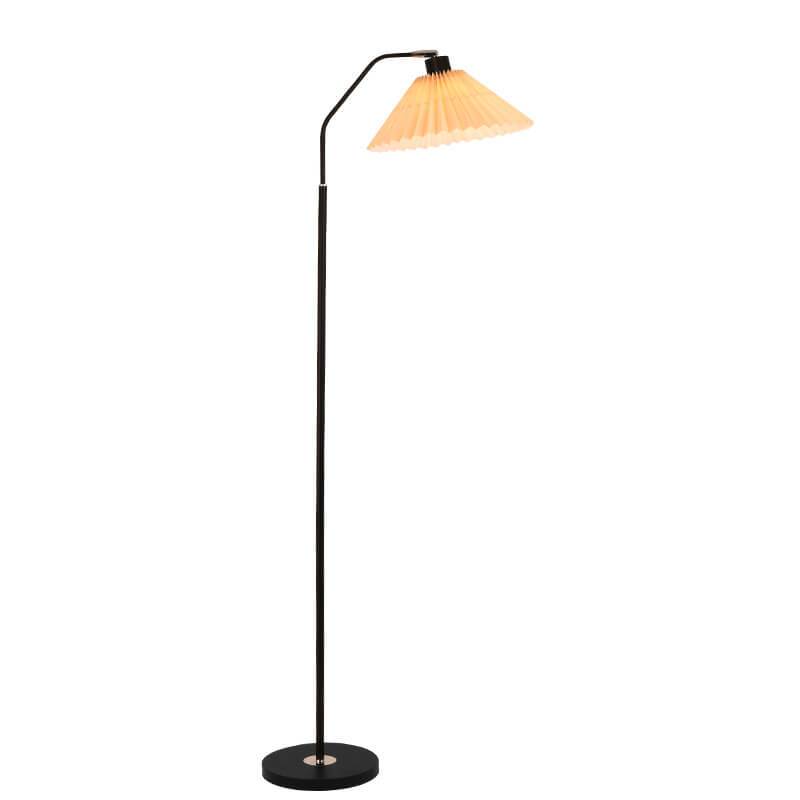 Minimalistische LED Vloerlamp met Geplooide Stoffen Lampenkap