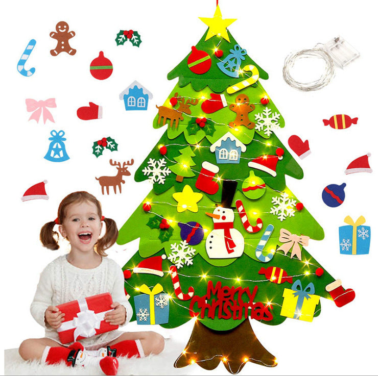 Montessori Vilt Kerstboom met Lichtjes