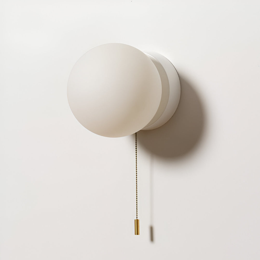 Nordic Minimalist Glas Globe Wandlamp LED 1-Licht met Trekschakelaar
