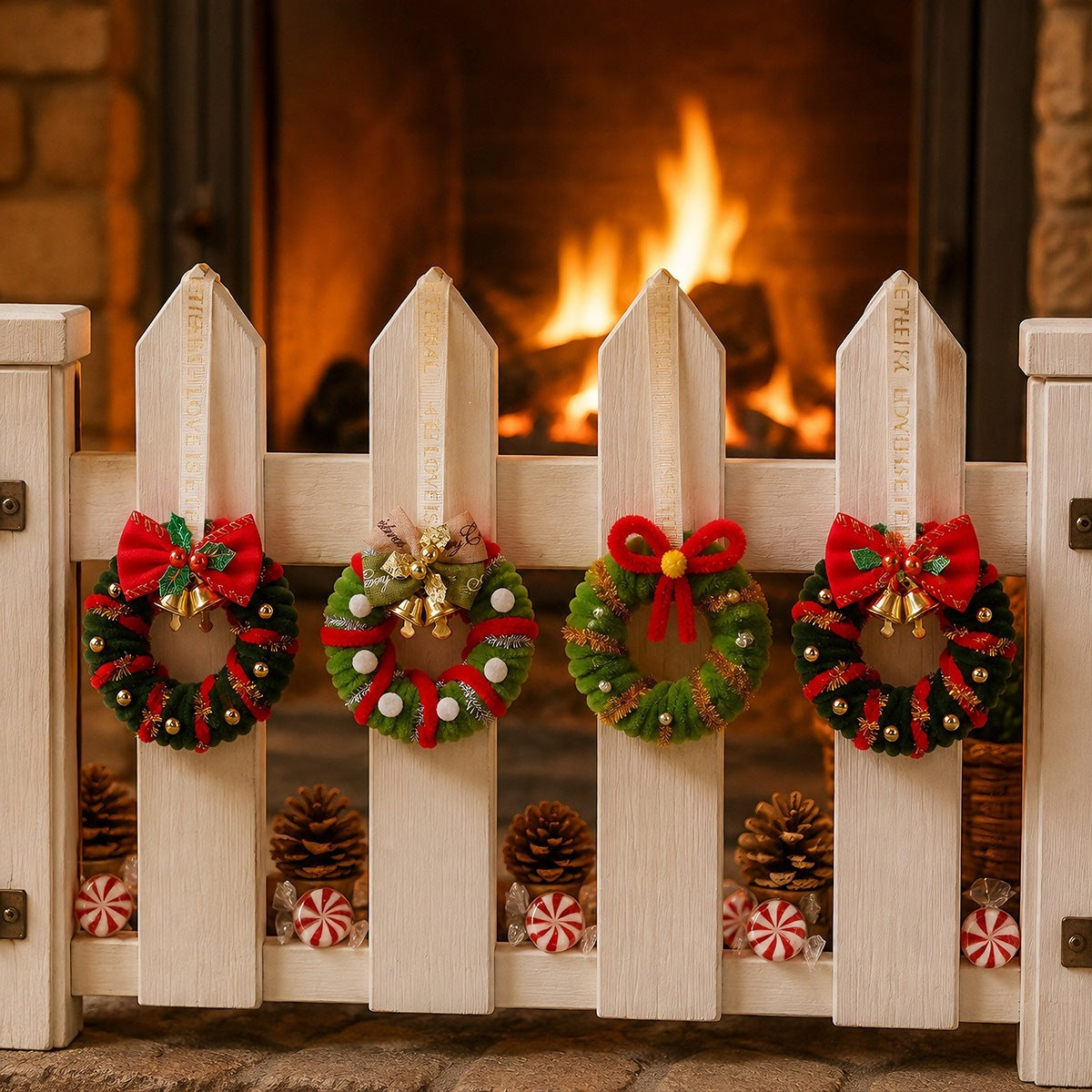 Decoratieve Kerstkrans – Klassieke Kerstversiering voor Deur en Muur