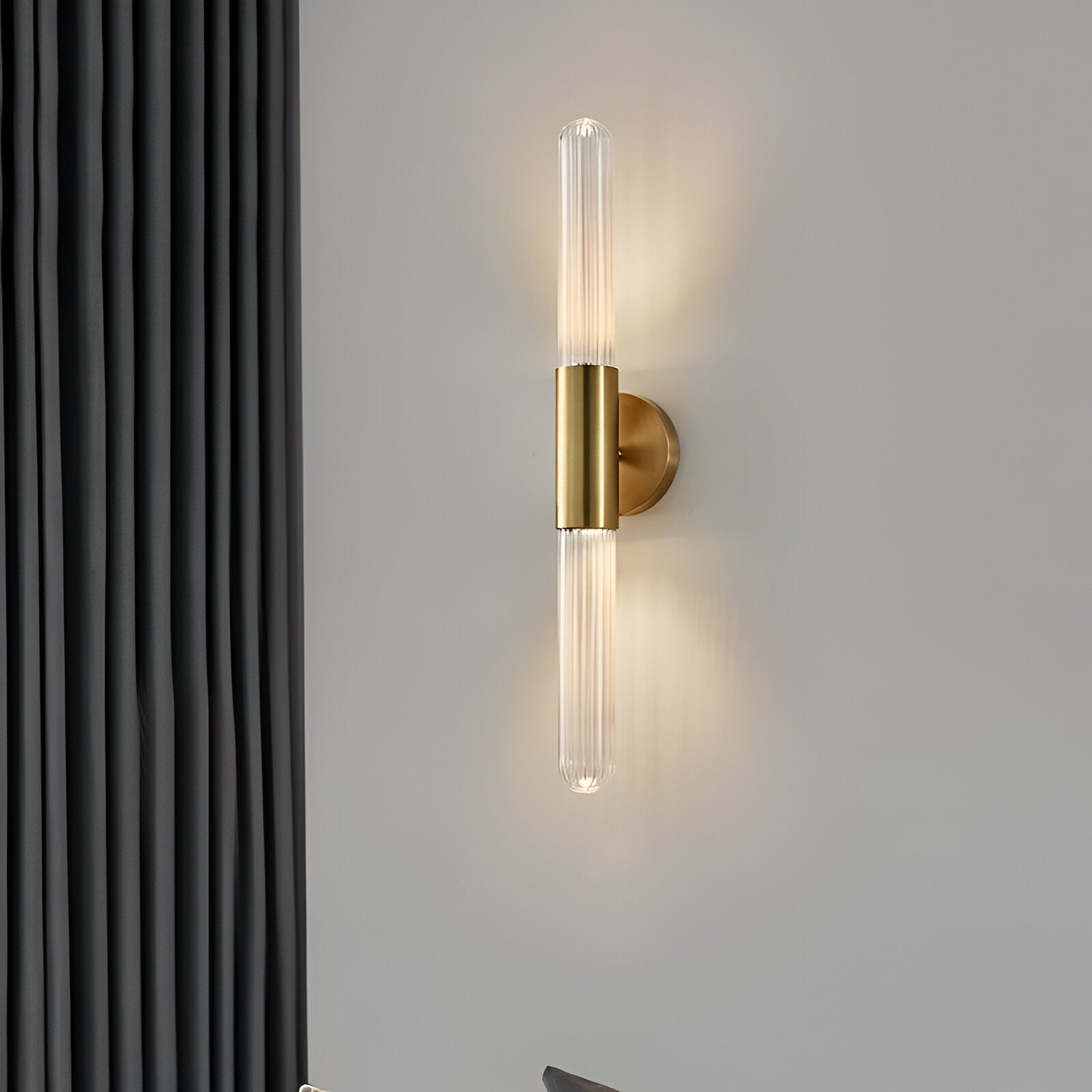 Nordic Water-Ripple Glas Messing Wandlamp LED 1-Licht
