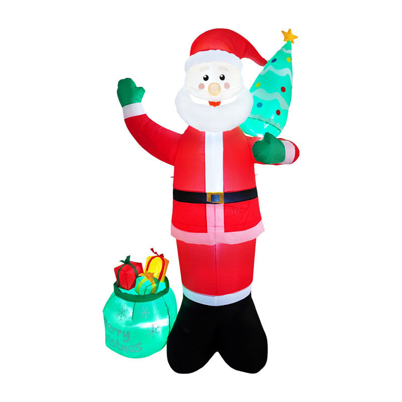 Opblaasbare Kerstman op IJsbeer met LED-verlichting – Kerstdecoratie voor Buiten