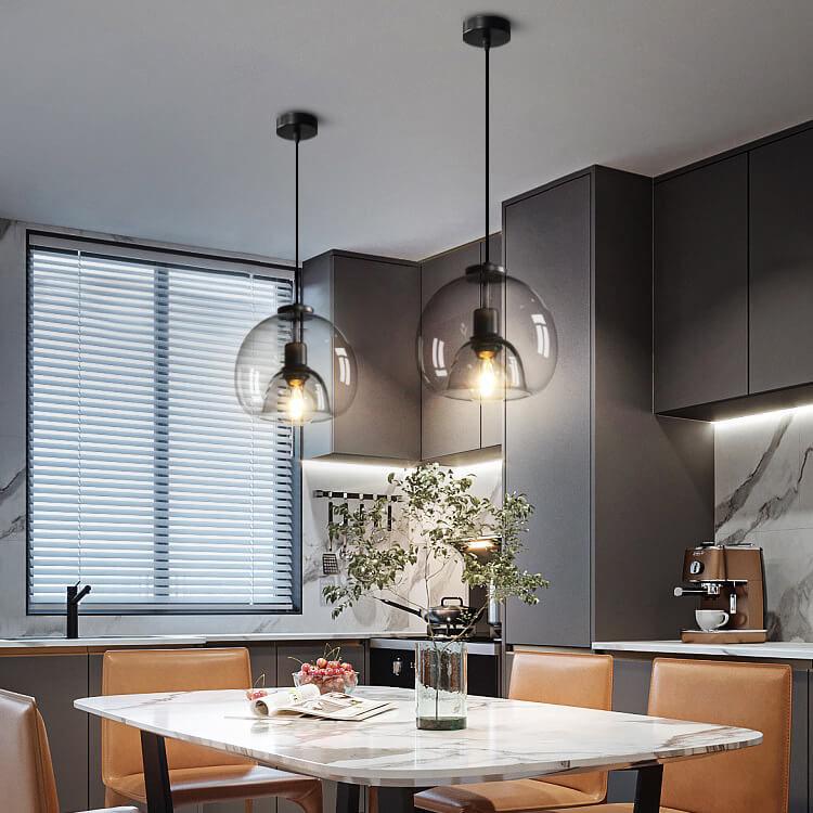 Minimalistische Rookglas Dome Hanglamp 1-Licht