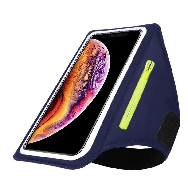 Verstelbare Hardloop Telefoonhouder met Oordopjes Compartment – Geschikt voor Armomvang van 26-42 cm, Compatibel met iPhone en Galaxy