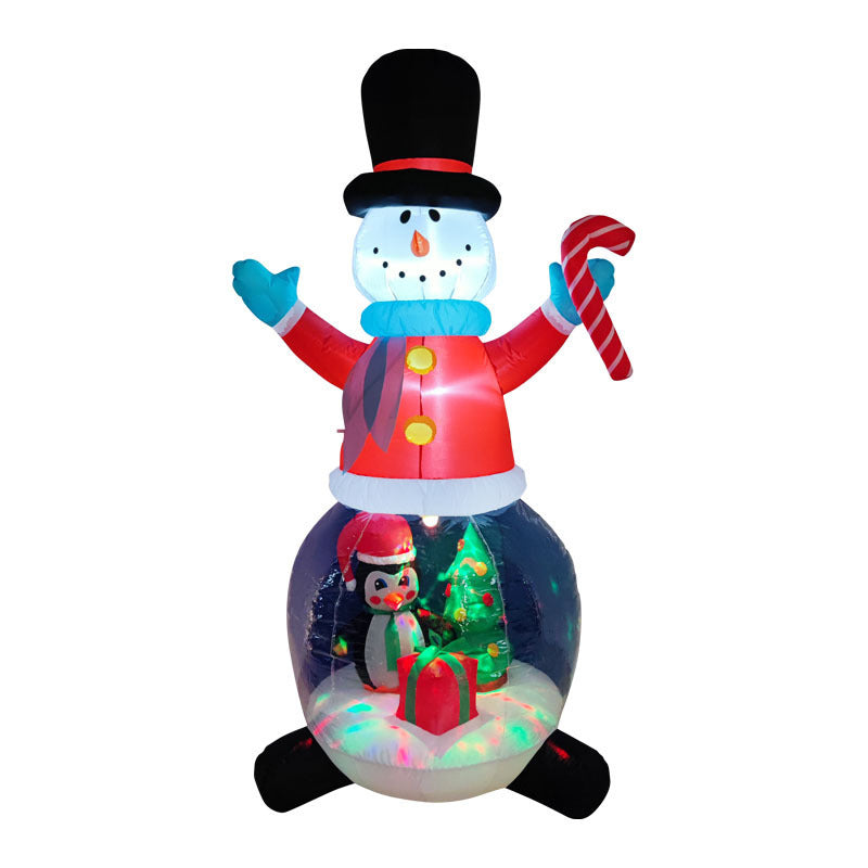 Opblaasbare Kerstman op IJsbeer met LED-verlichting – Kerstdecoratie voor Buiten