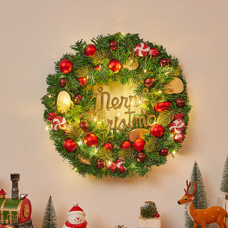 Verlichte Kerstkrans met LED-verlichting – Feestelijke Kerstdecoratie