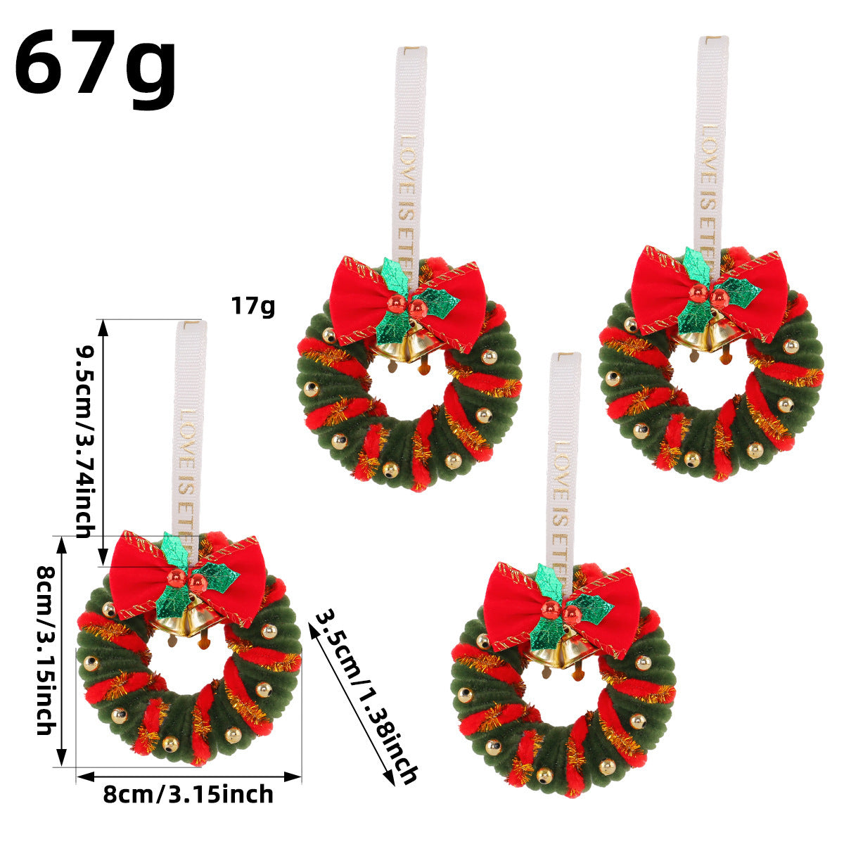 Decoratieve Kerstkrans – Klassieke Kerstversiering voor Deur en Muur