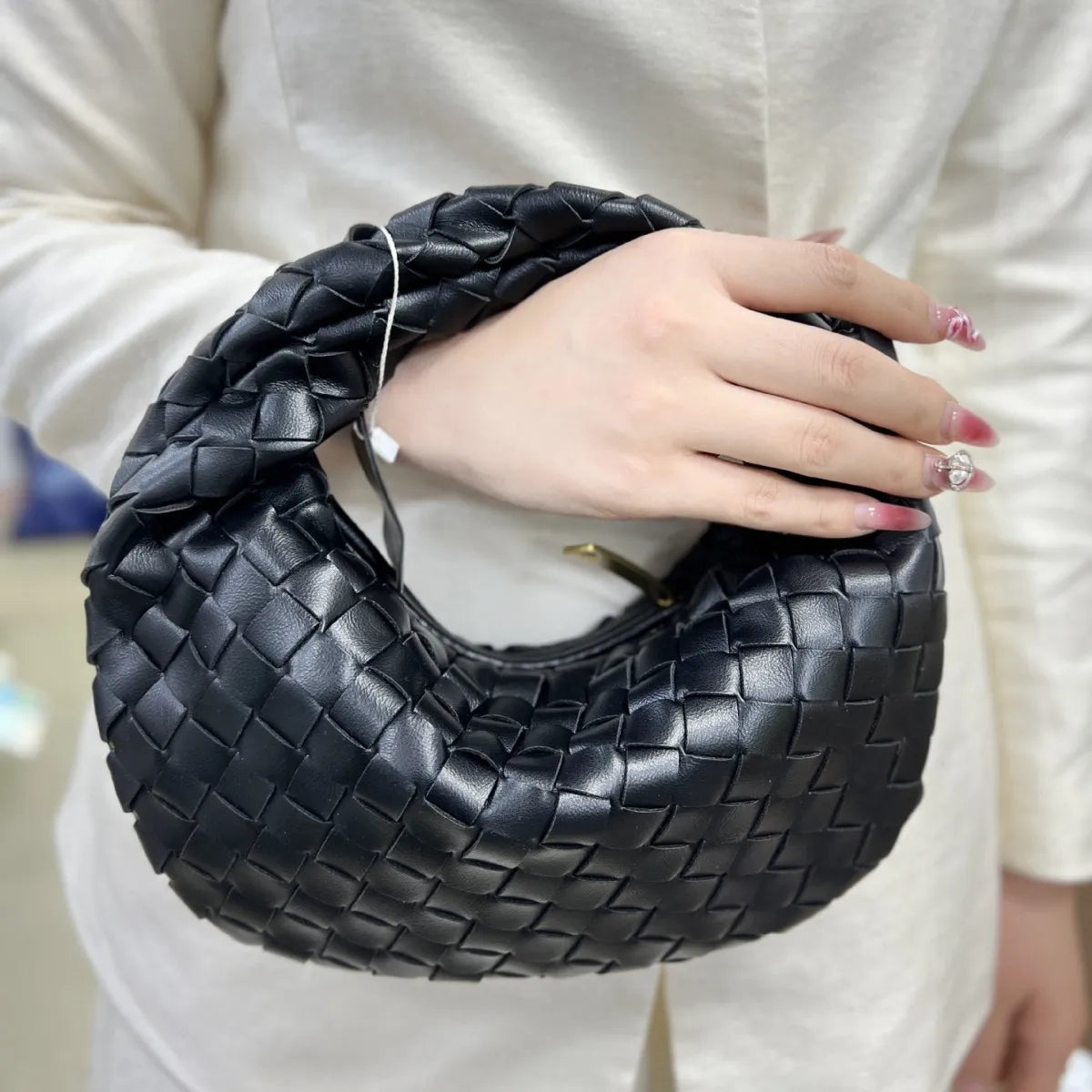 Dames Handtas Vlechtontwerp Één Maat Polyurethaan