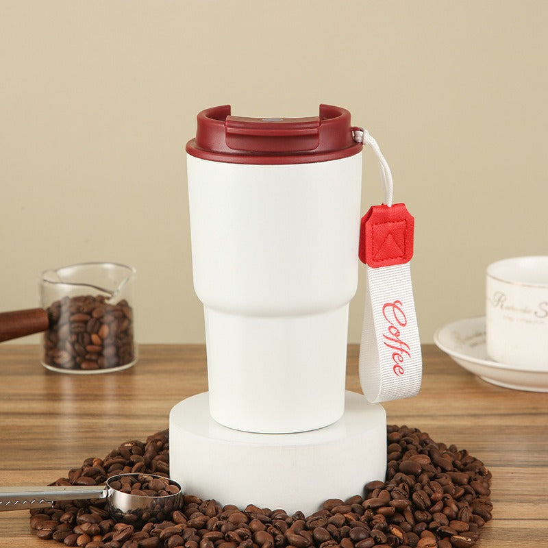 Dames Koffiebeker met Siliconen Deksel – Herbruikbare Reisdrinkbeker