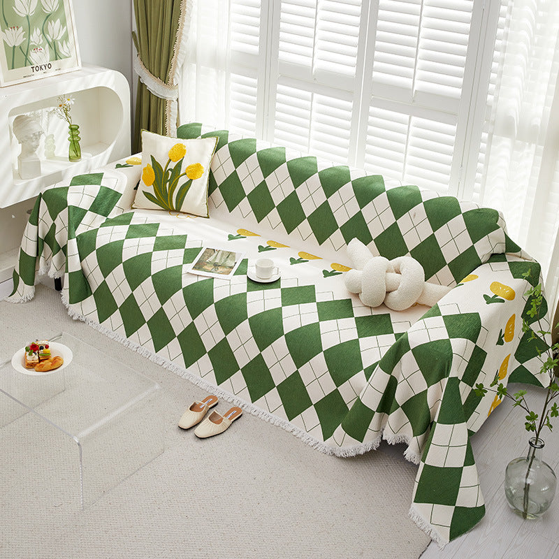 Geruite Bankdeken – Zachte Decoratieve Plaid voor Bank en Bed