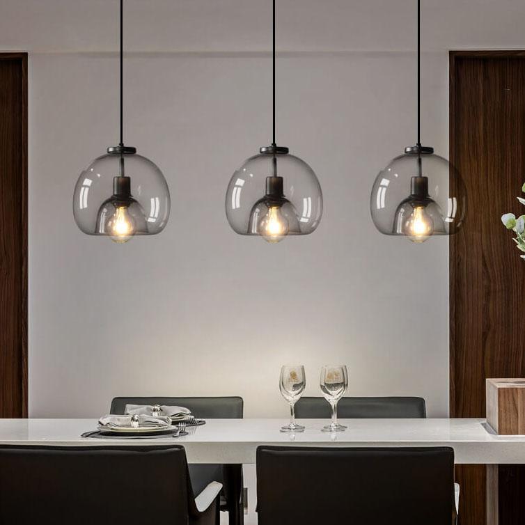 Minimalistische Rookglas Dome Hanglamp 1-Licht