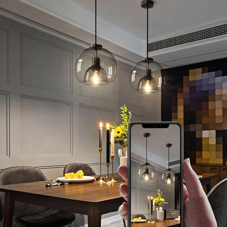 Minimalistische Rookglas Dome Hanglamp 1-Licht