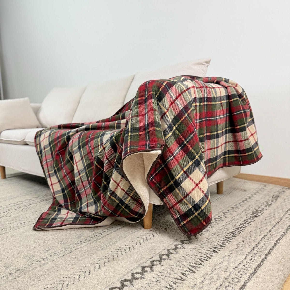 Geruite Fleece Deken – Zachte en Warme Plaid voor Bank en Bed