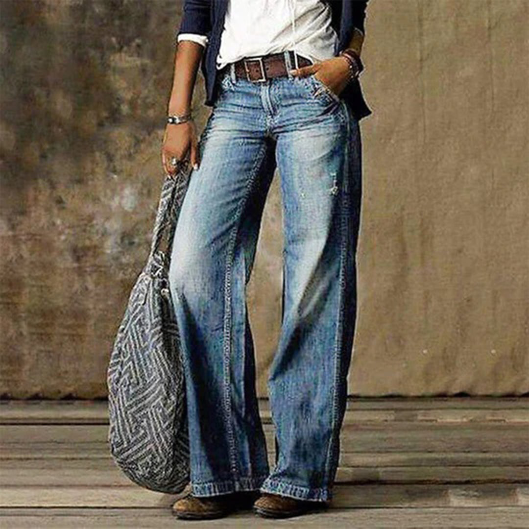 Sarah | Dames Vintage Denim Jeans met Wijde Benen
