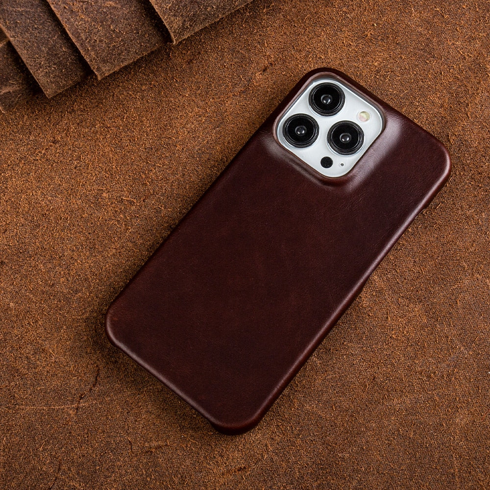 Ölwachs Echt Leer Apple iPhone Hoes