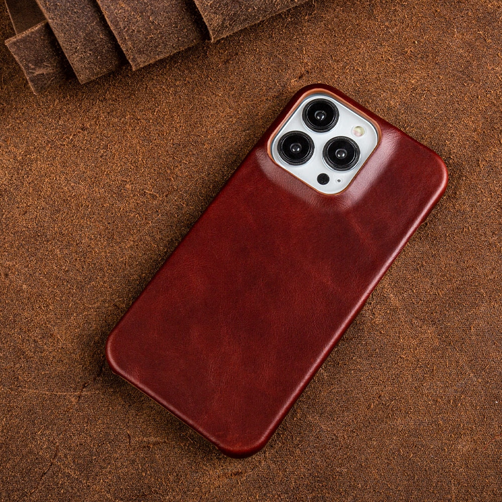 Ölwachs Echt Leer Apple iPhone Hoes
