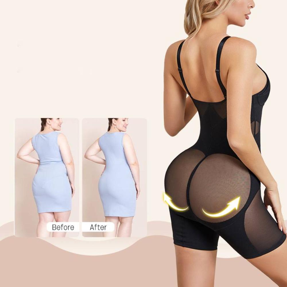 Premium Lichaamsvormer - Open Kruis Buikcontrole Bodysuit voor Vormgeving en Lift