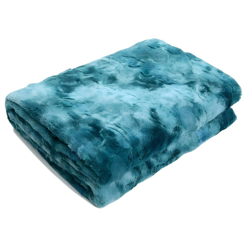 Zachte Velours Winterdeken – Warme Koraalfleece Plaid met Batikpatroon