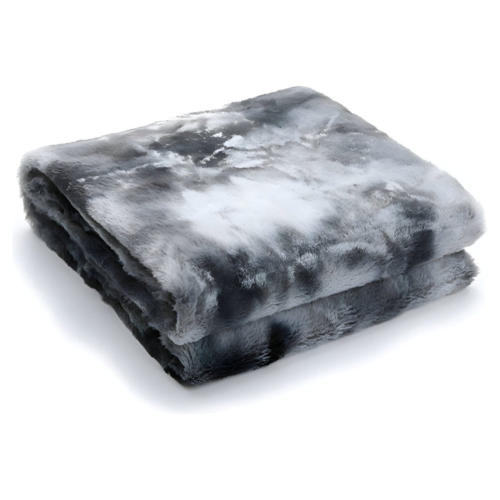 Zachte Velours Winterdeken – Warme Koraalfleece Plaid met Batikpatroon