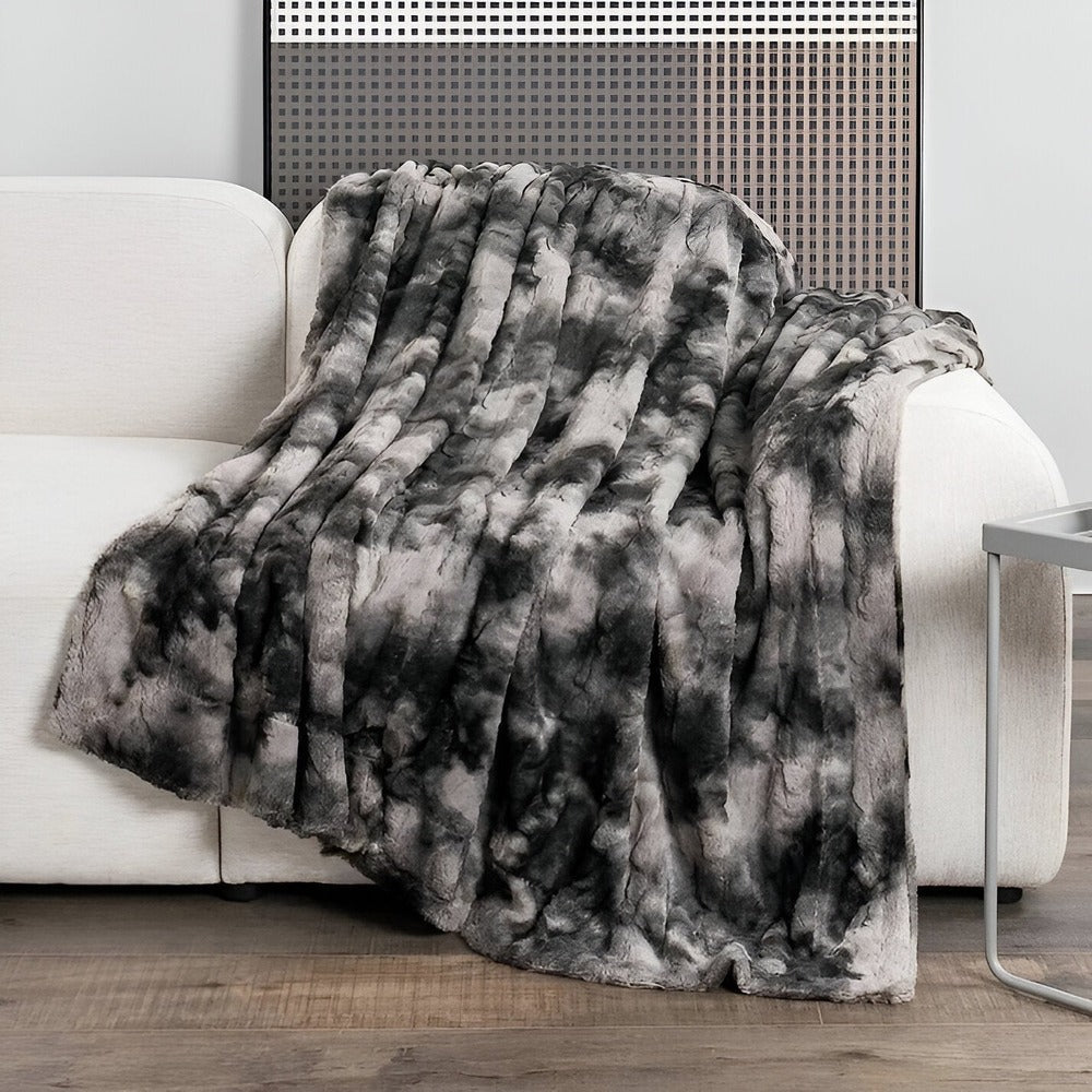 Zachte Velours Winterdeken – Warme Koraalfleece Plaid met Batikpatroon