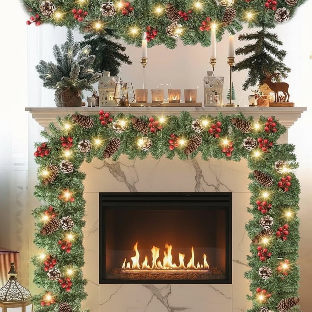 Kerstguirlande met 50 LED's en Timer – Verlichte Kerstdecoratie