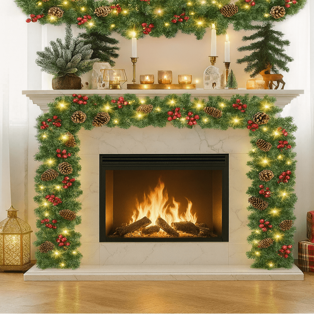Kerstguirlande met 50 LED's en Timer – Verlichte Kerstdecoratie