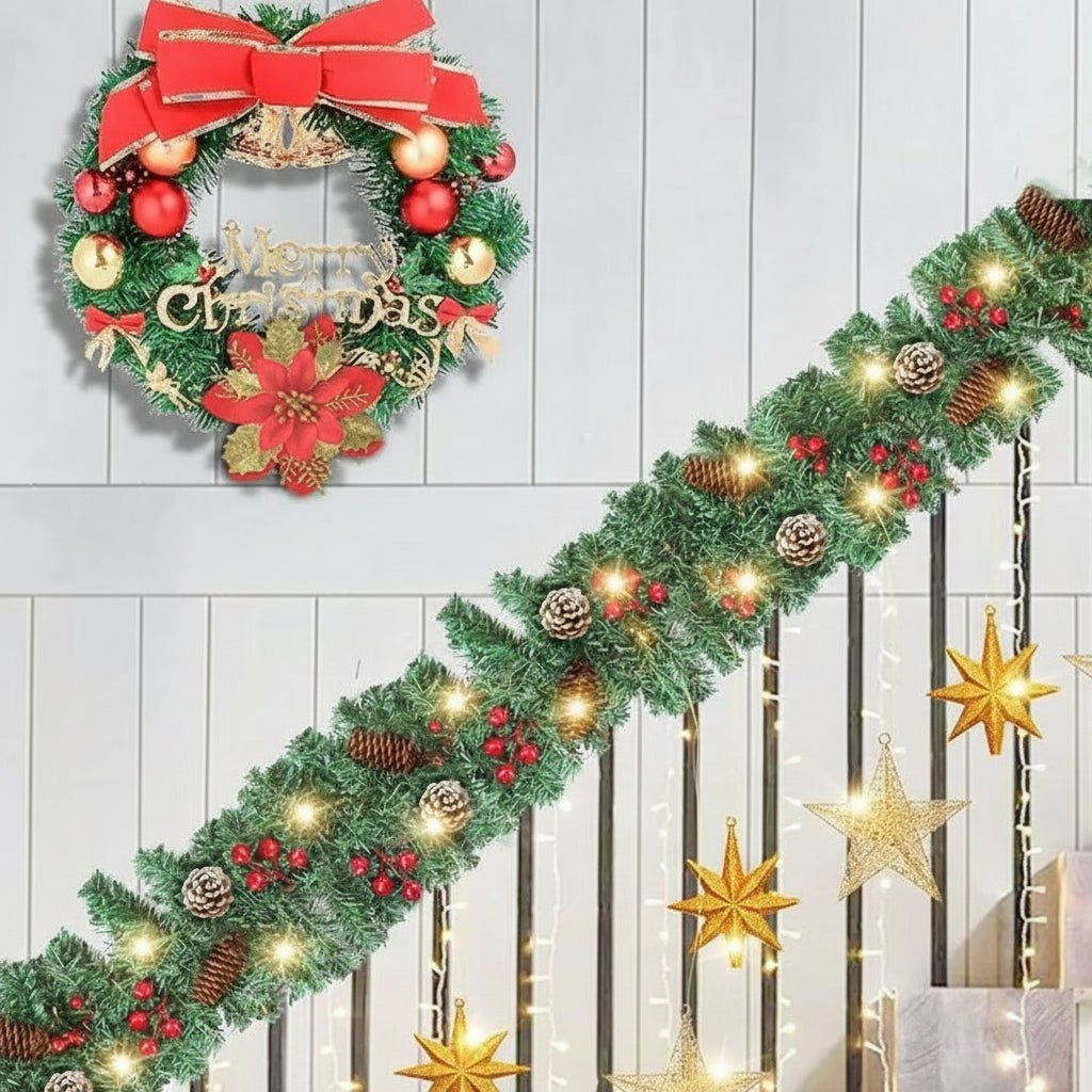 Kerstguirlande met 50 LED's en Timer – Verlichte Kerstdecoratie