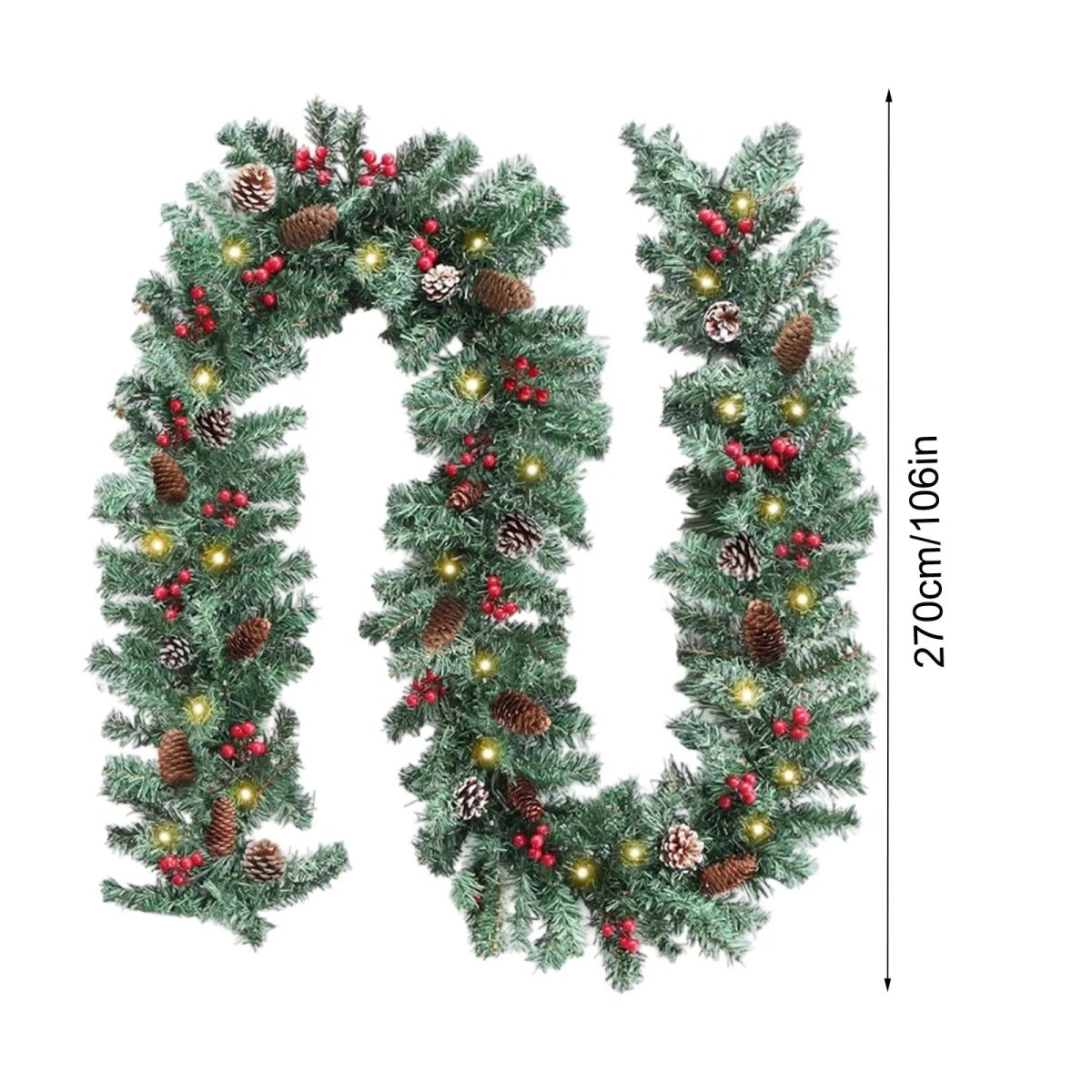 Kerstguirlande met 50 LED's en Timer – Verlichte Kerstdecoratie