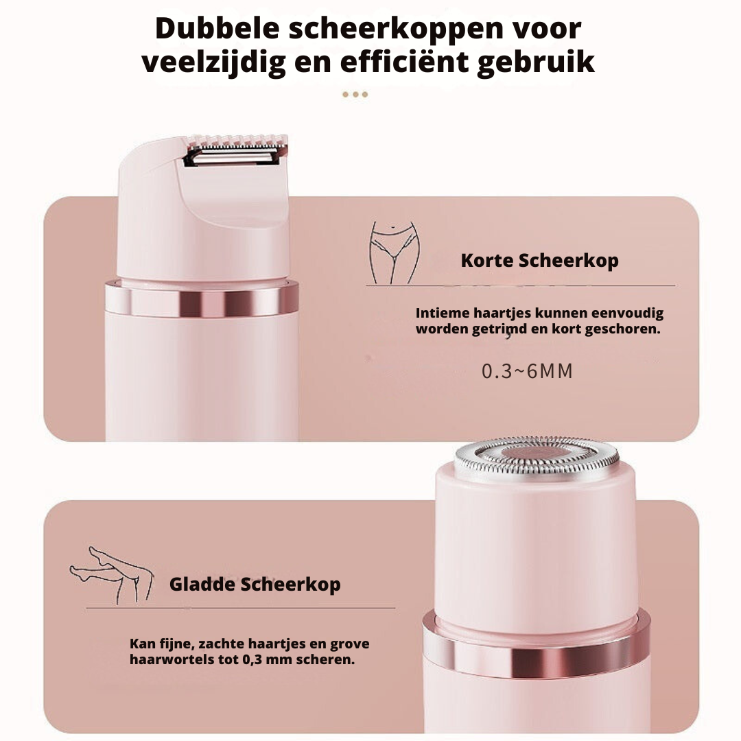 Dames Pijnloze Scheerapparaat – Elektrische Ontharingsshaver voor Gezicht, Oksels en Bikinilijn