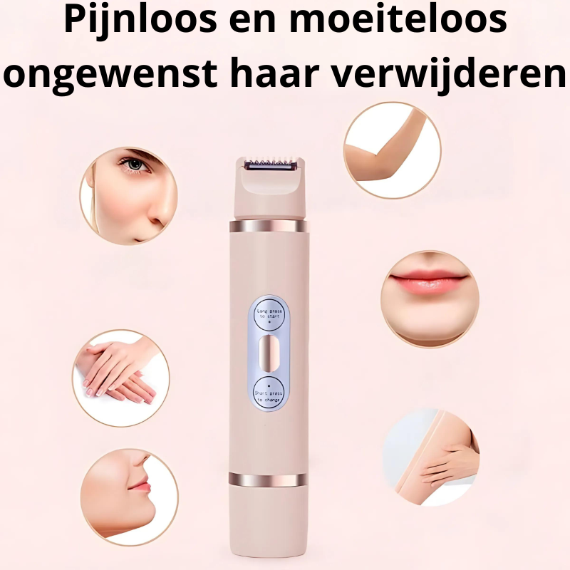 Dames Pijnloze Scheerapparaat – Elektrische Ontharingsshaver voor Gezicht, Oksels en Bikinilijn