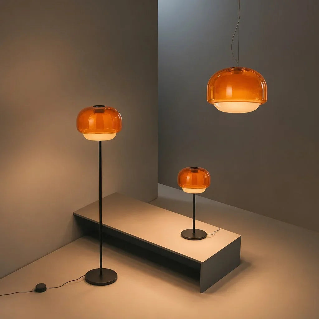 Moderne Glazen Vloerlamp – Elegante Designlamp met Sfeerverlichting