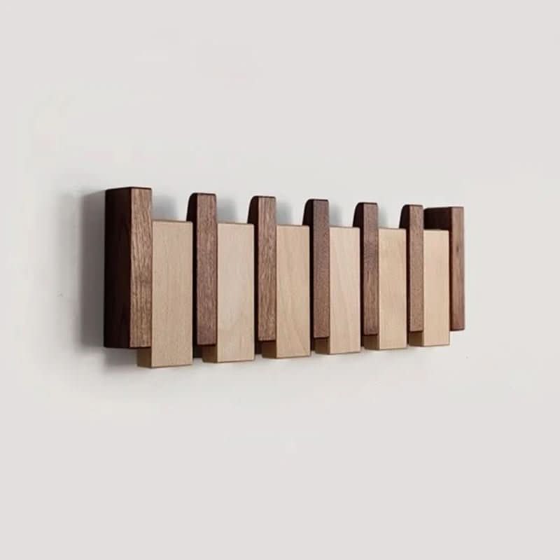 Wandgarderobe in piano-design | Handgemaakt hout | Natuur